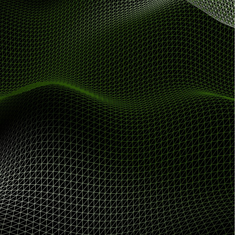 Abstract green wireframe terrain