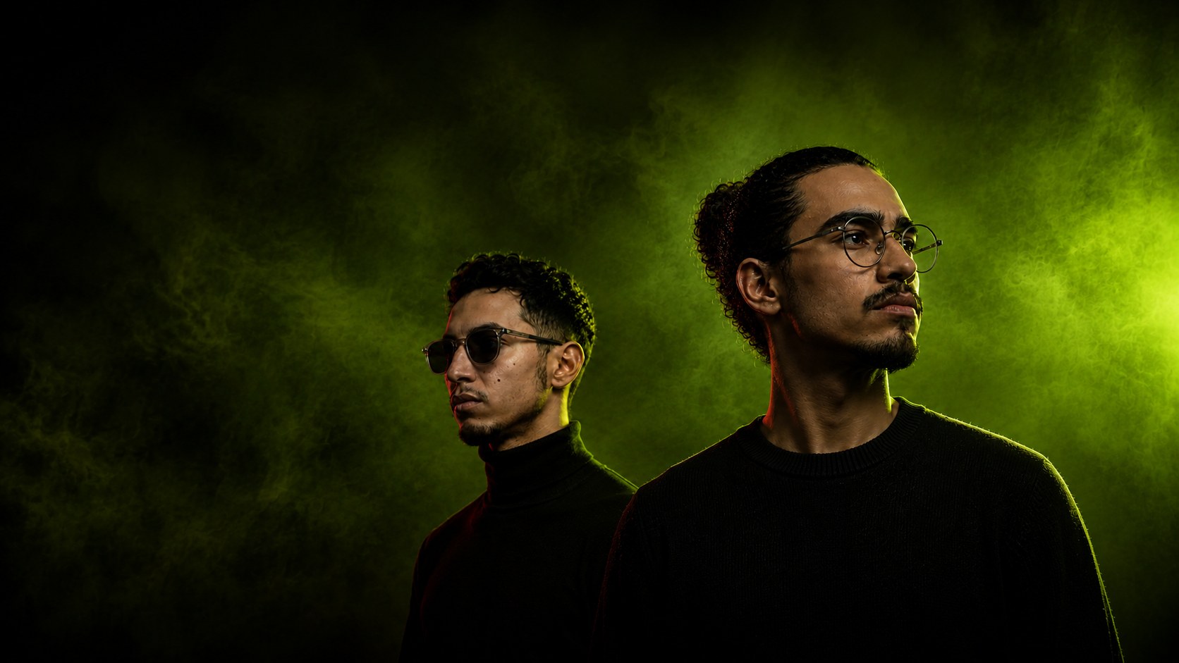 The Wenix lockup composed over the studio's signature photography
